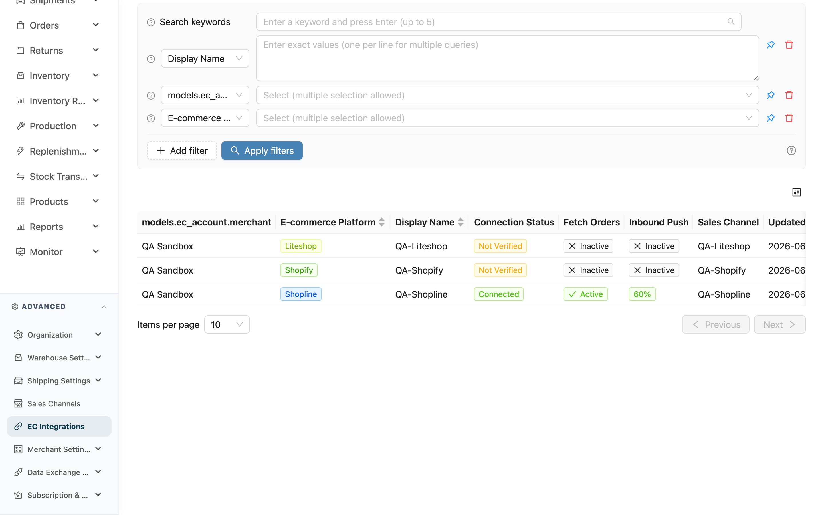 EC Integrations - Overview