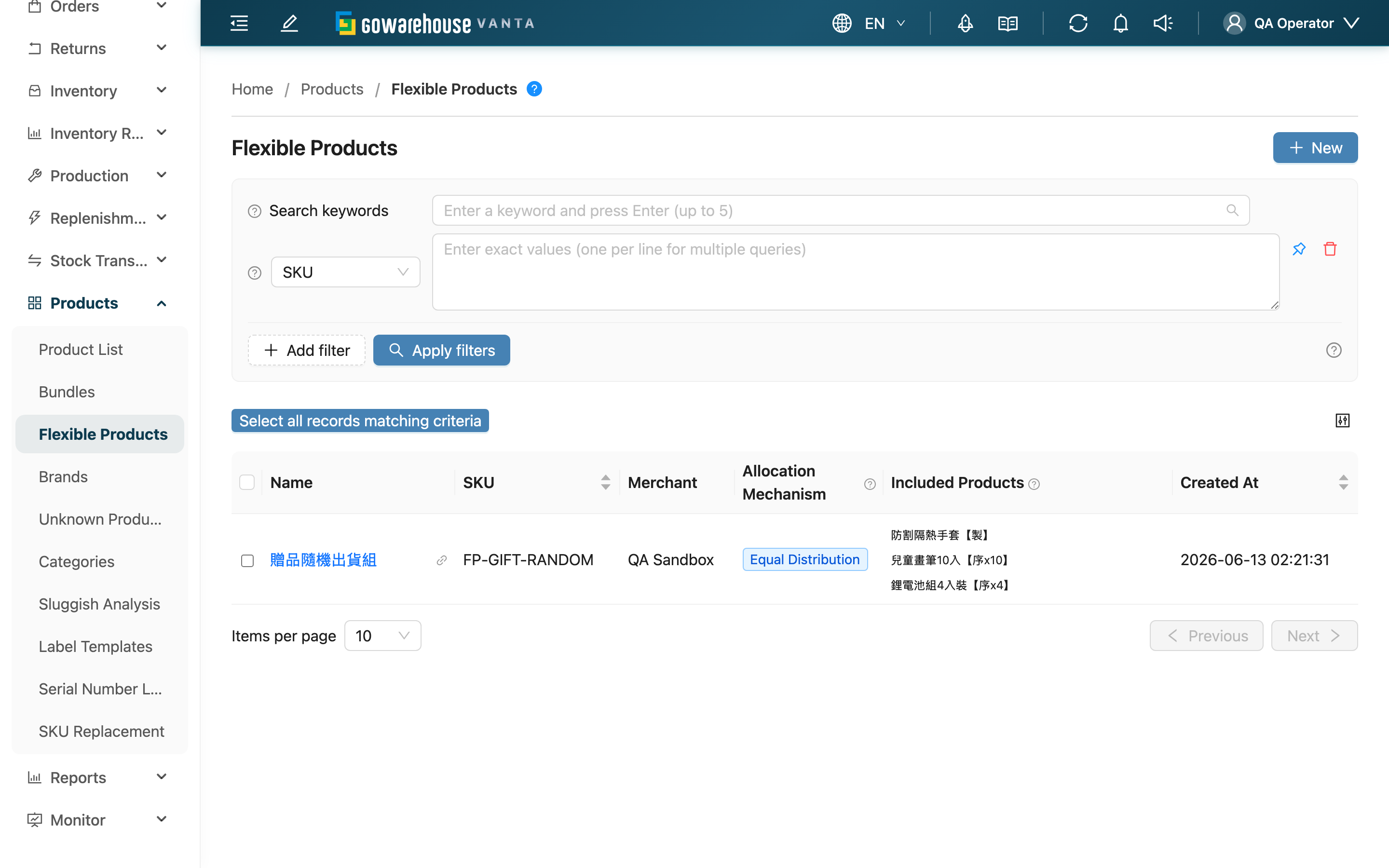 Flexible Products - Page Overview