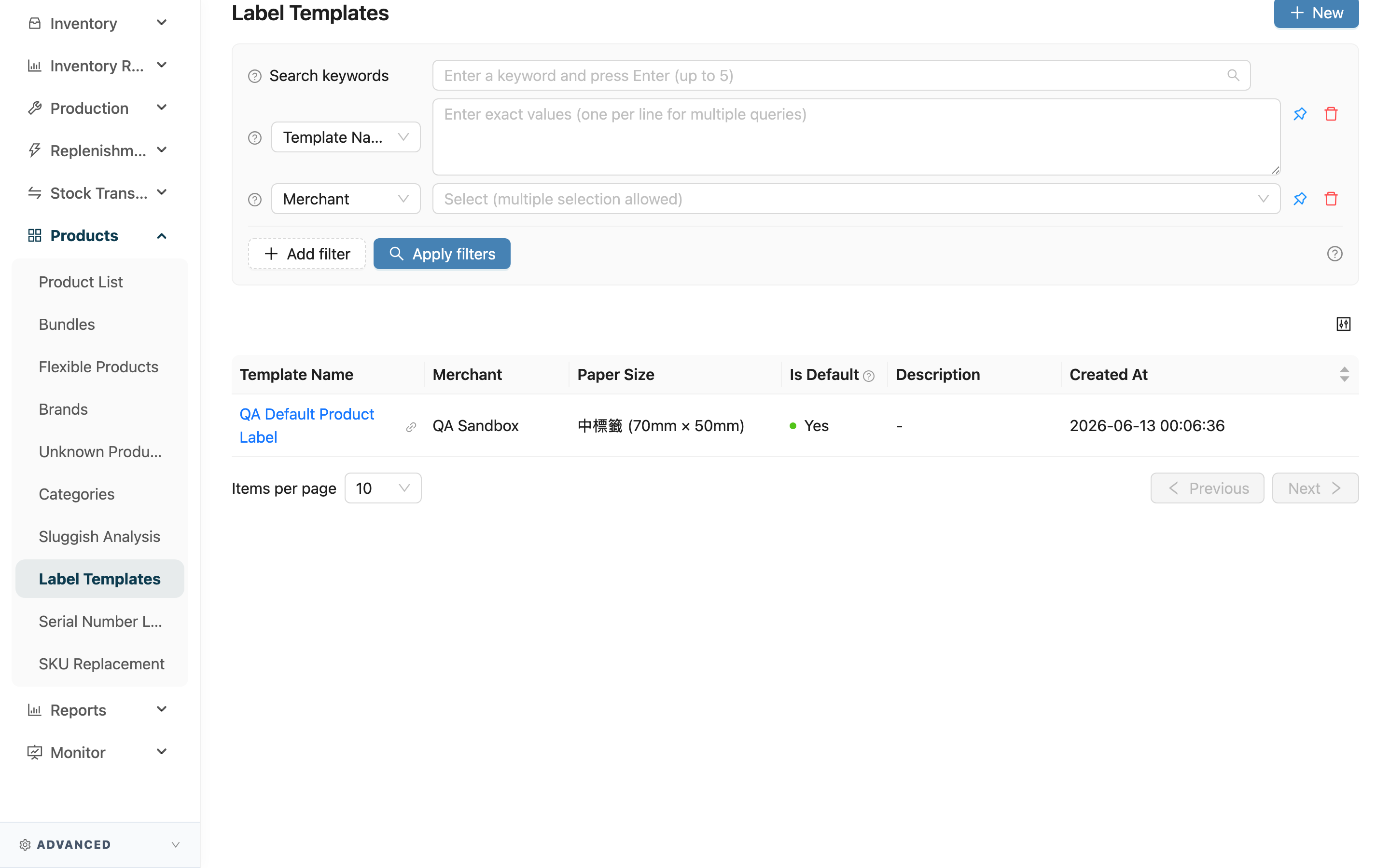 Label Templates - Page Overview